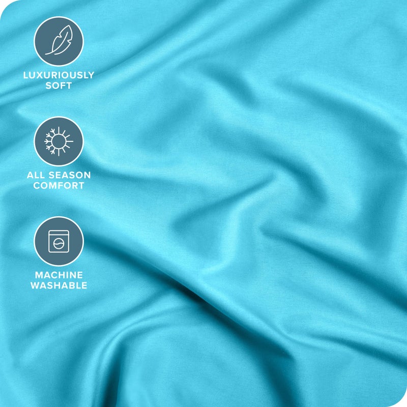 Bare Home Fitted Bottom Sheet Twin XL Size - Premium 1800 Microfiber - Ultra-Soft Hotel Luxury - Deep Pocket - Durable and Long Lasting (Twin XL, Aqua) - Image 2